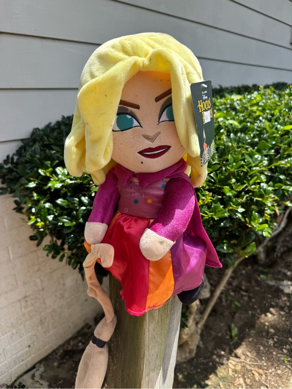 Yellow-Haired Plush Doll for Kids - Pink & Orange Dress